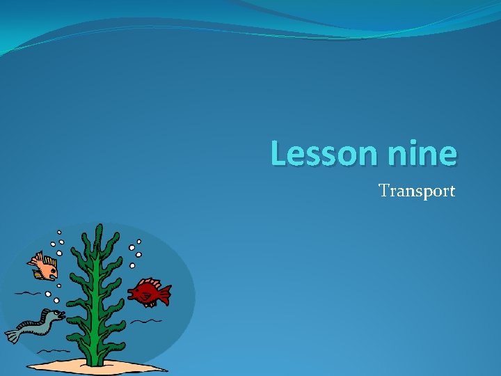 Lesson nine Transport 