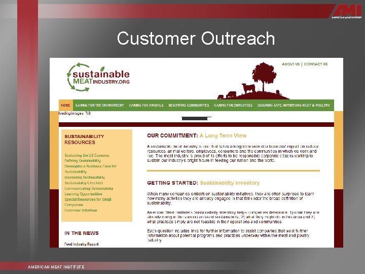 Customer Outreach AMERICAN MEAT INSTITUTE 