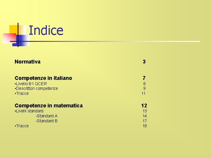 Indice Normativa 3 Competenze in italiano 7 • Livello B 1 QCER • Descrittori