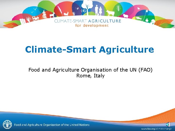 Climate-Smart Agriculture Food and Agriculture Organisation of the UN (FAO) Rome, Italy 