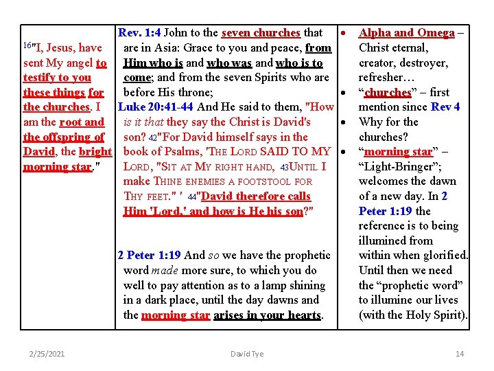 Rev. 1: 4 John to the seven churches that 16"I, Jesus, have are in