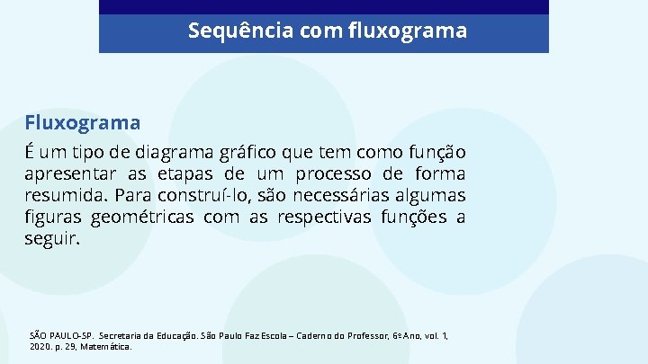 Sequência com fluxograma Fluxograma É um tipo de diagrama gráfico que tem como função