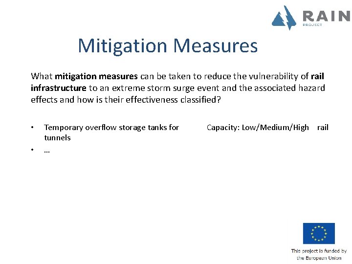 Mitigation Measures What mitigation measures can be taken to reduce the vulnerability of rail