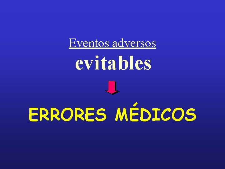 Eventos adversos evitables ERRORES MÉDICOS 