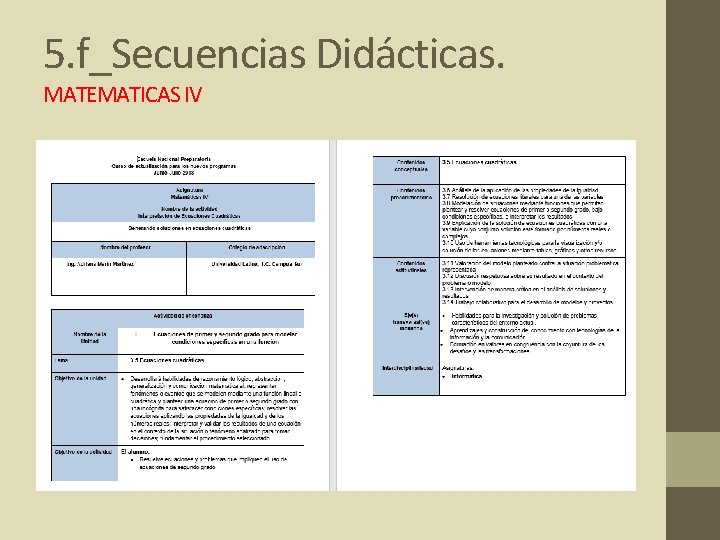 5. f_Secuencias Didácticas. MATEMATICAS IV 