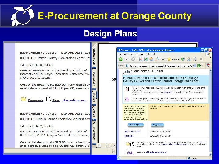 E-Procurement at Orange County Design Plans 16 