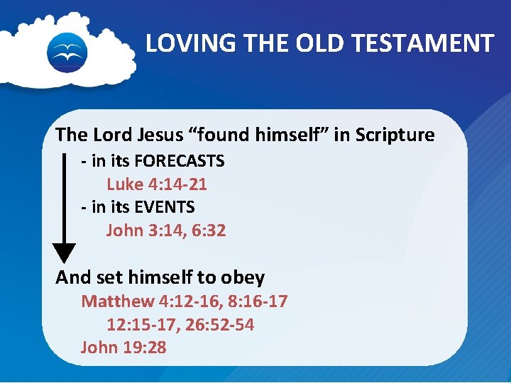 LOVING THE OLD TESTAMENT The Lord Jesus “found himself” in Scripture - in its