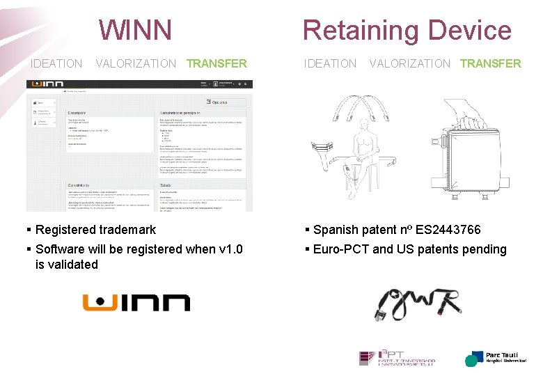 WINN IDEATION VALORIZATION TRANSFER § Registered trademark § Software will be registered when v