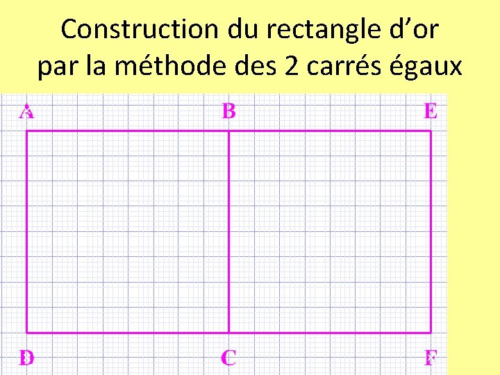 Construction du rectangle d’or par la méthode des 2 carrés égaux 