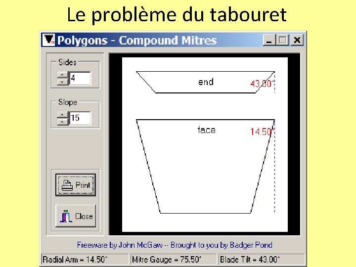 Le problème du tabouret 