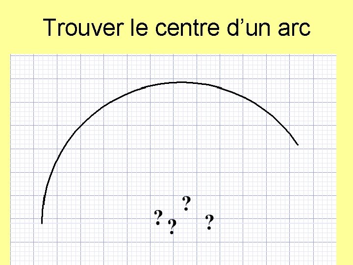 Trouver le centre d’un arc 