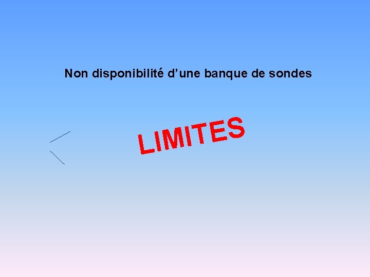 Non disponibilité d’une banque de sondes S E T I M I L 