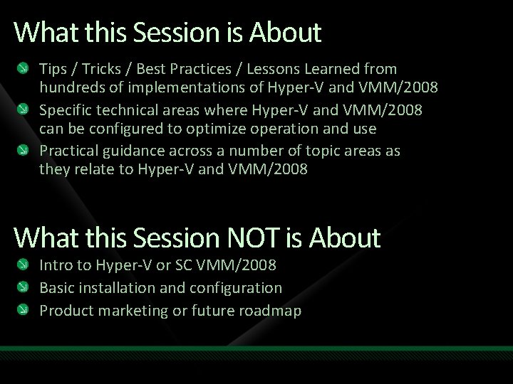 What this Session is About Tips / Tricks / Best Practices / Lessons Learned What this Session is About Tips / Tricks / Best Practices / Lessons Learned