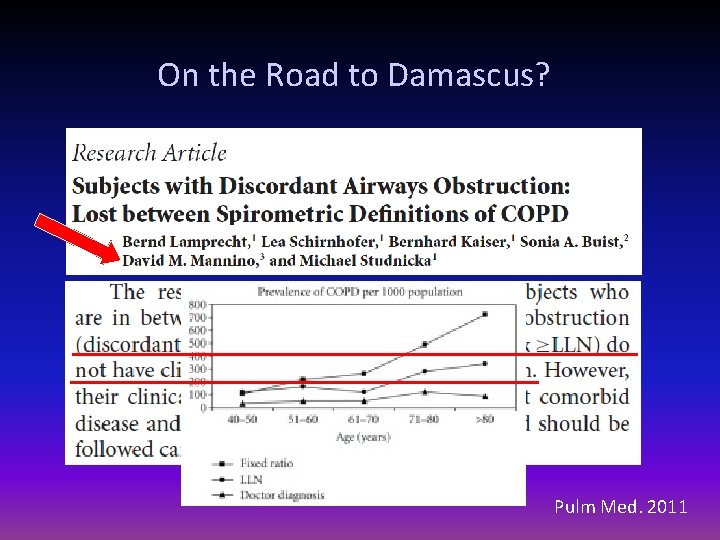 On the Road to Damascus? Pulm Med. 2011 