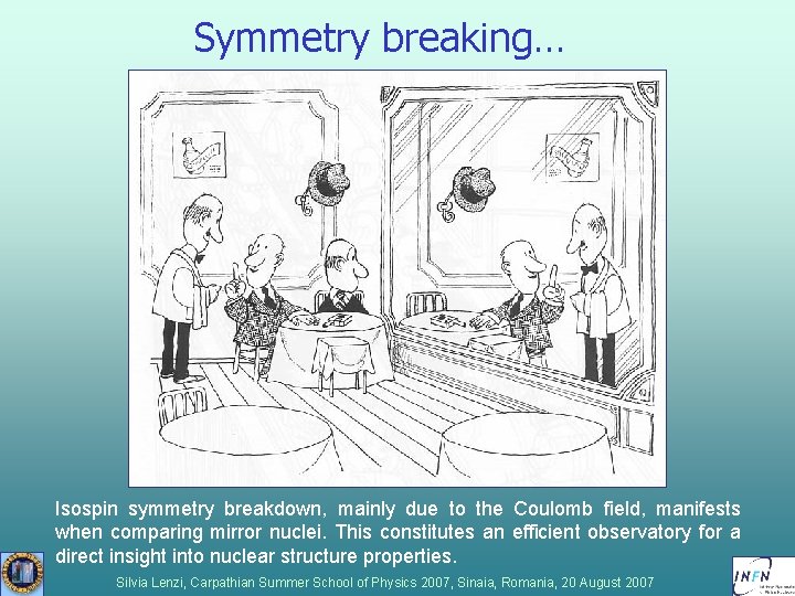 Symmetry breaking… Isospin symmetry breakdown, mainly due to the Coulomb field, manifests when comparing Symmetry breaking… Isospin symmetry breakdown, mainly due to the Coulomb field, manifests when comparing