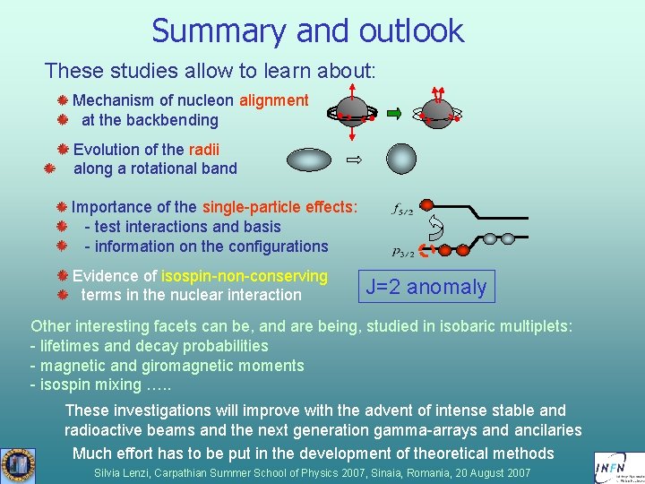 Summary and outlook These studies allow to learn about: Mechanism of nucleon alignment at Summary and outlook These studies allow to learn about: Mechanism of nucleon alignment at