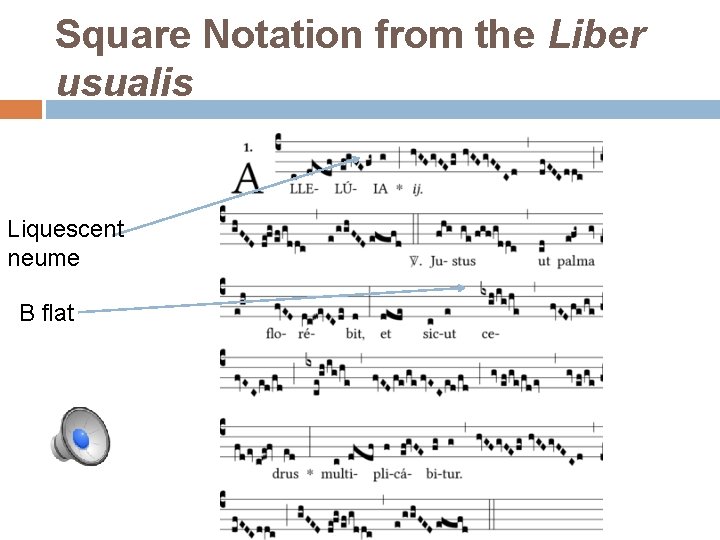 Square Notation from the Liber usualis Liquescent neume B flat 