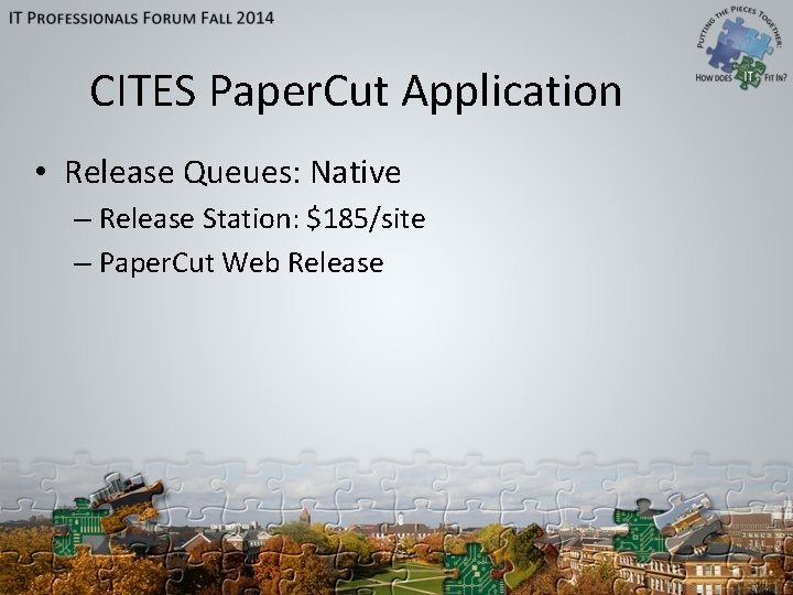 CITES Paper. Cut Application • Release Queues: Native – Release Station: $185/site – Paper. CITES Paper. Cut Application • Release Queues: Native – Release Station: $185/site – Paper.