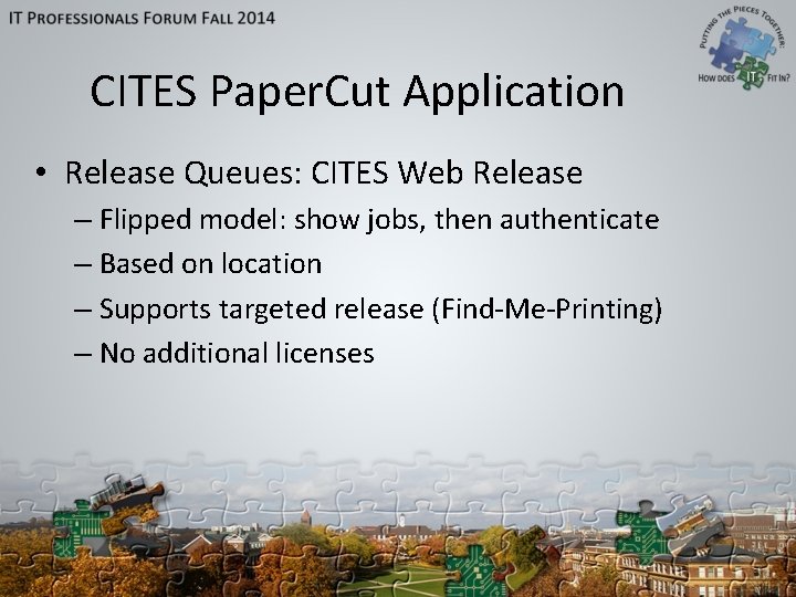 CITES Paper. Cut Application • Release Queues: CITES Web Release – Flipped model: show CITES Paper. Cut Application • Release Queues: CITES Web Release – Flipped model: show