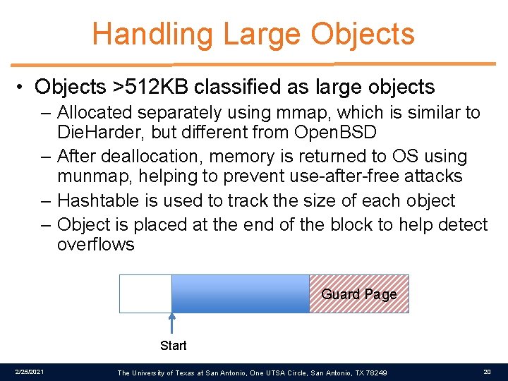 Handling Large Objects • Objects >512 KB classified as large objects – Allocated separately