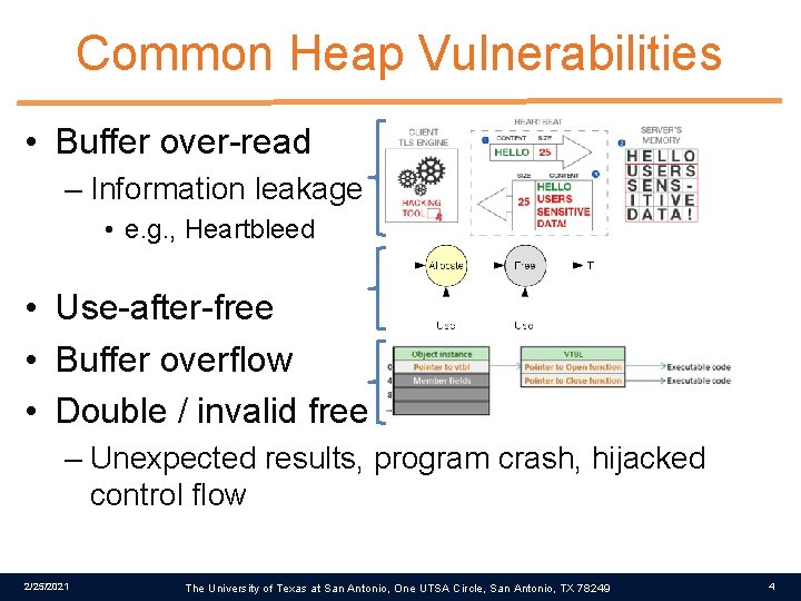 Common Heap Vulnerabilities • Buffer over-read – Information leakage • e. g. , Heartbleed