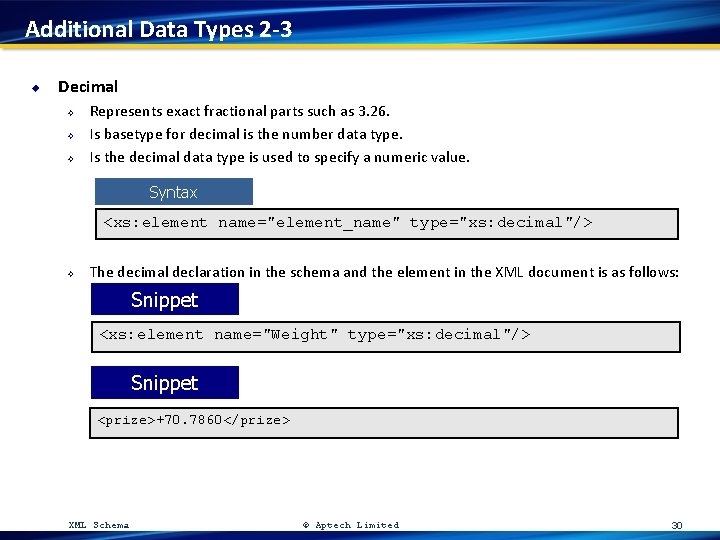 Additional Data Types 2 -3 u Decimal ² ² ² Represents exact fractional parts