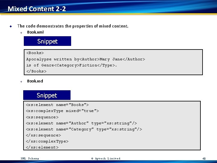 Mixed Content 2 -2 u The code demonstrates the properties of mixed content. ²