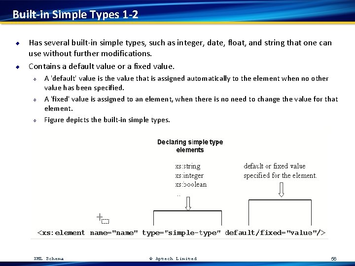 Built-in Simple Types 1 -2 u u Has several built-in simple types, such as