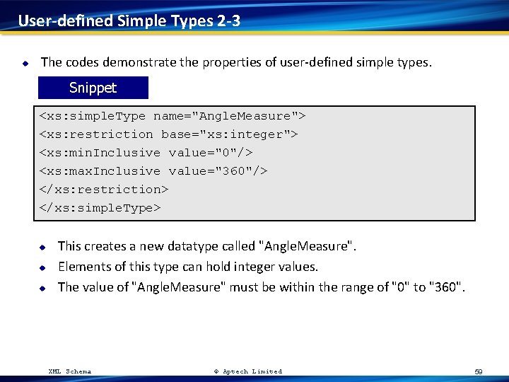 User-defined Simple Types 2 -3 u The codes demonstrate the properties of user-defined simple