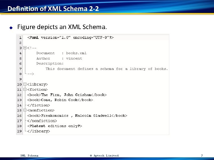 Definition of XML Schema 2 -2 u Figure depicts an XML Schema. Namespaces XML