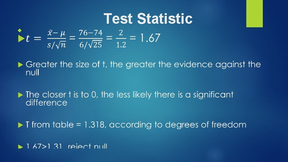  Test Statistic 