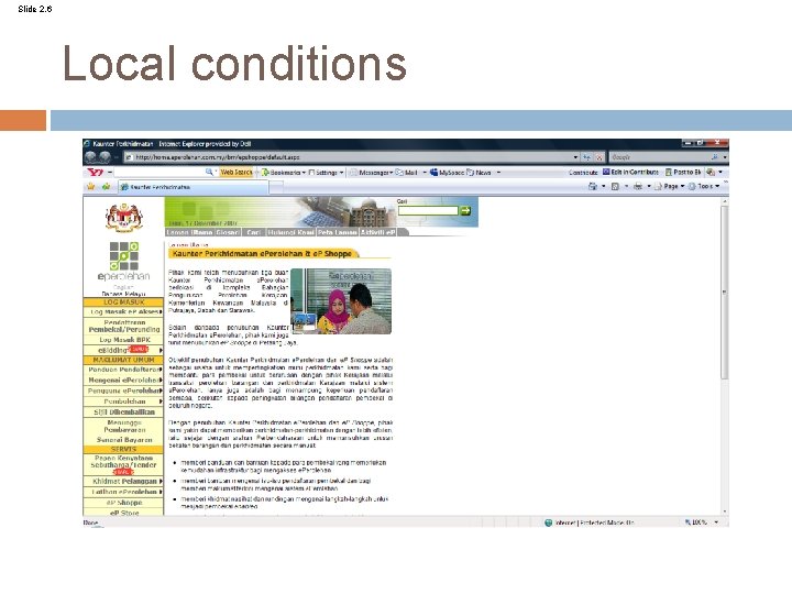 Slide 2. 6 Local conditions 