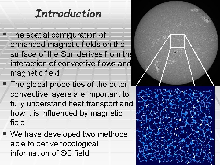 Introduction § The spatial configuration of enhanced magnetic fields on the surface of the