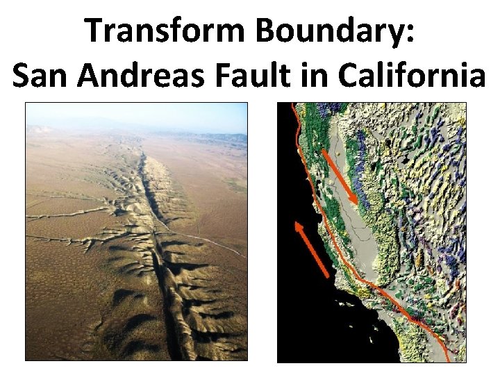 Transform Boundary: San Andreas Fault in California 