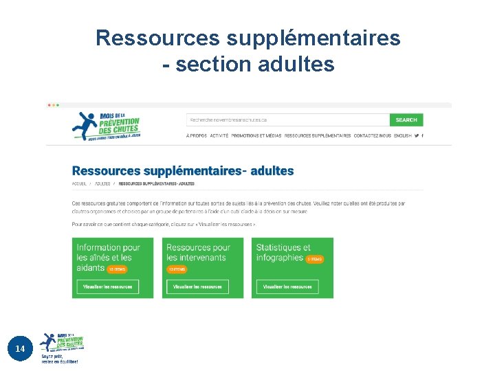 Ressources supplémentaires - section adultes 14 