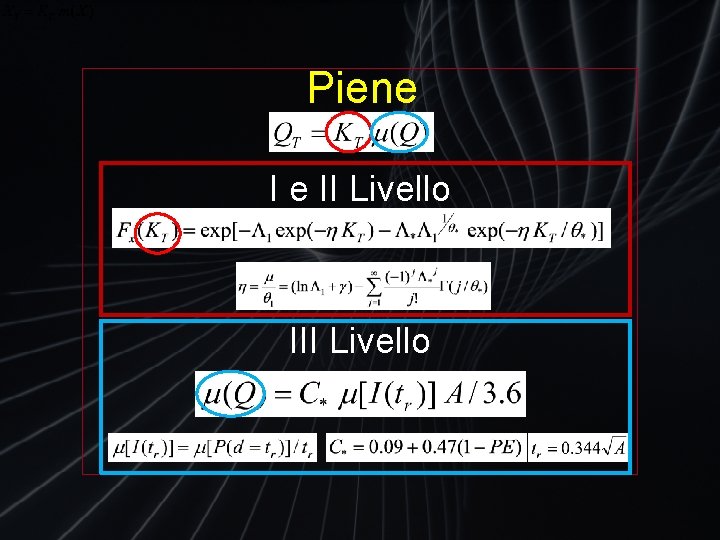 Piene I e II Livello III Livello 