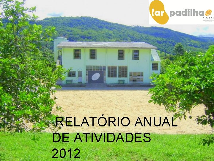 Relatório de Atividades 2011 RELATÓRIO ANUAL DE ATIVIDADES 2012 