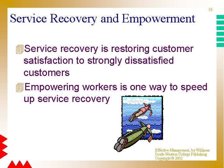 Service Recovery and Empowerment 16 4 Service recovery is restoring customer satisfaction to strongly