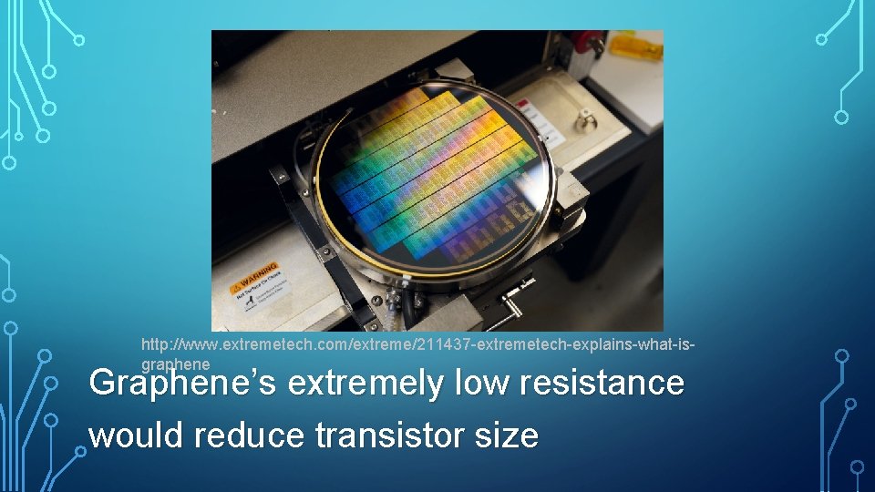 http: //www. extremetech. com/extreme/211437 -extremetech-explains-what-isgraphene Graphene’s extremely low resistance would reduce transistor size 