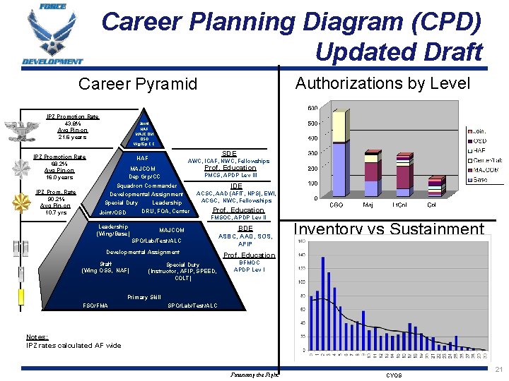 Career Planning Diagram (CPD) Updated Draft Authorizations by Level Career Pyramid IPZ Promotion Rate