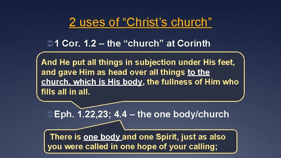 2 uses of “Christ’s church” Ü 1 Cor. 1. 2 – the “church” at