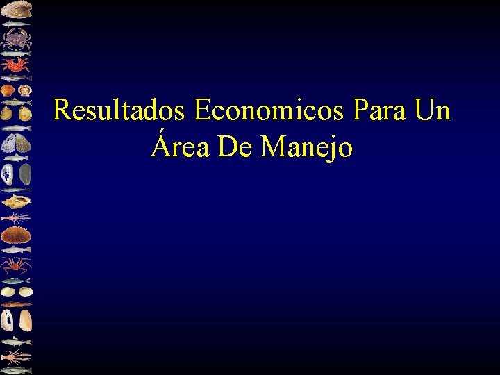 Resultados Economicos Para Un Área De Manejo 