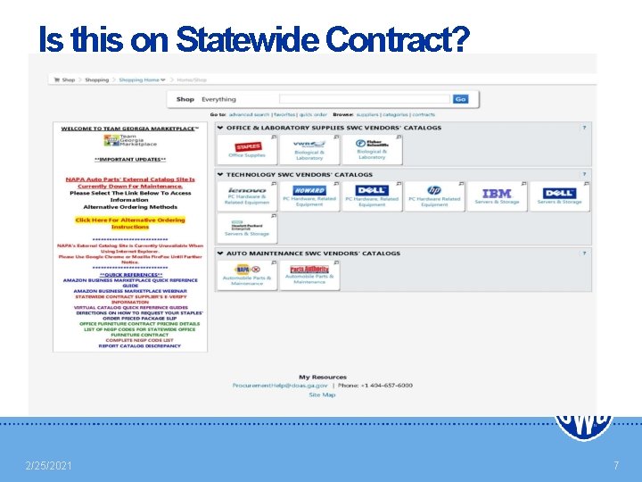 Is this on Statewide Contract? 2/25/2021 7 