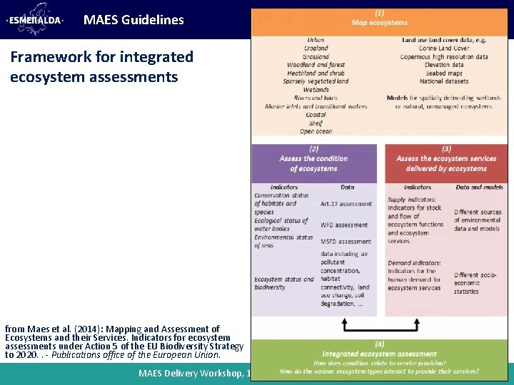 MAES Guidelines Framework for integrated ecosystem assessments from Maes et al. (2014): Mapping and