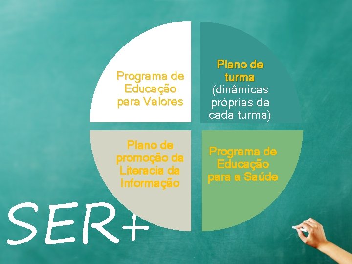 Programa de Educação para Valores Plano de turma (dinâmicas próprias de cada turma) Plano