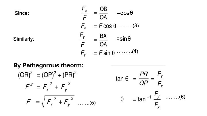 Bb. =cosθ Since: B. ………. (3) =sinθ Similarly: ………. (4) By Pathegorous theorm: ………(6)