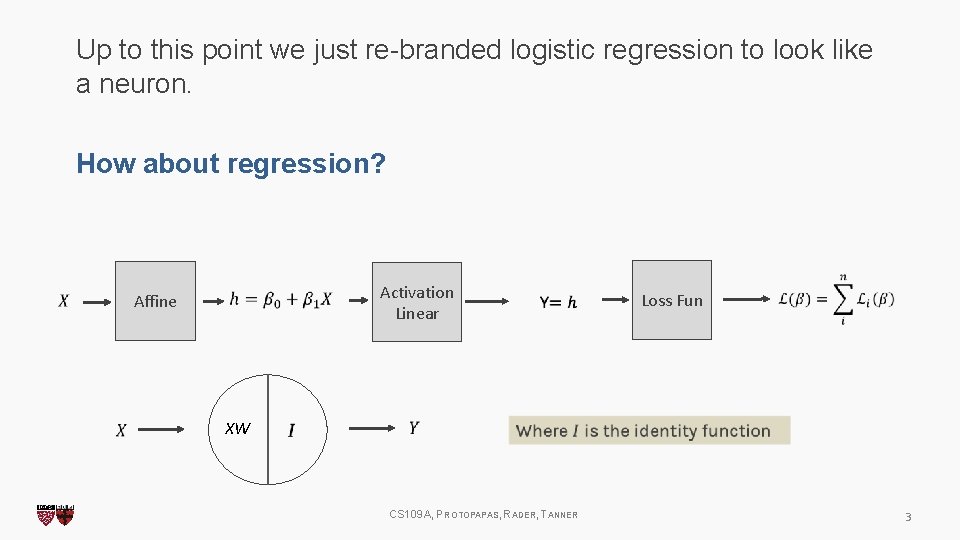 Up to this point we just re-branded logistic regression to look like a neuron.