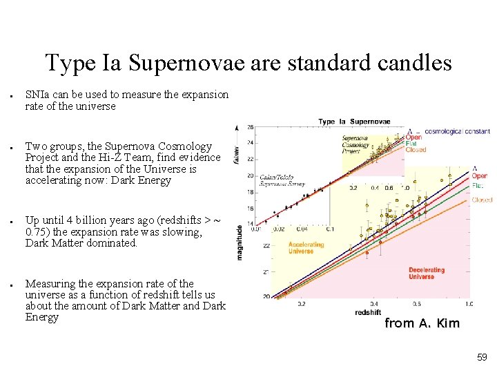 Type Ia Supernovae are standard candles ● ● SNIa can be used to measure