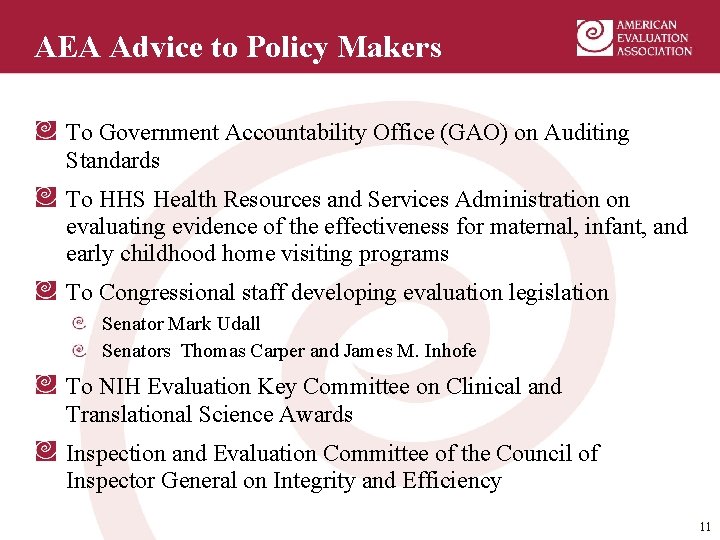 AEA Advice to Policy Makers To Government Accountability Office (GAO) on Auditing Standards To