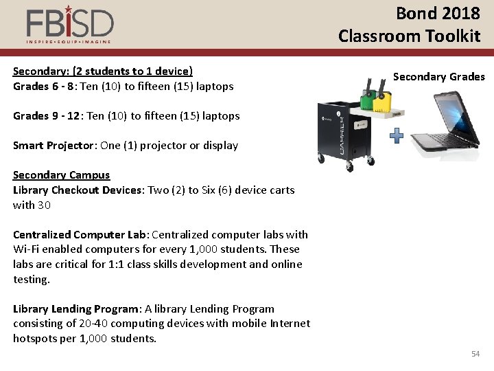 Bond 2018 Classroom Toolkit Secondary: (2 students to 1 device) Grades 6 - 8: